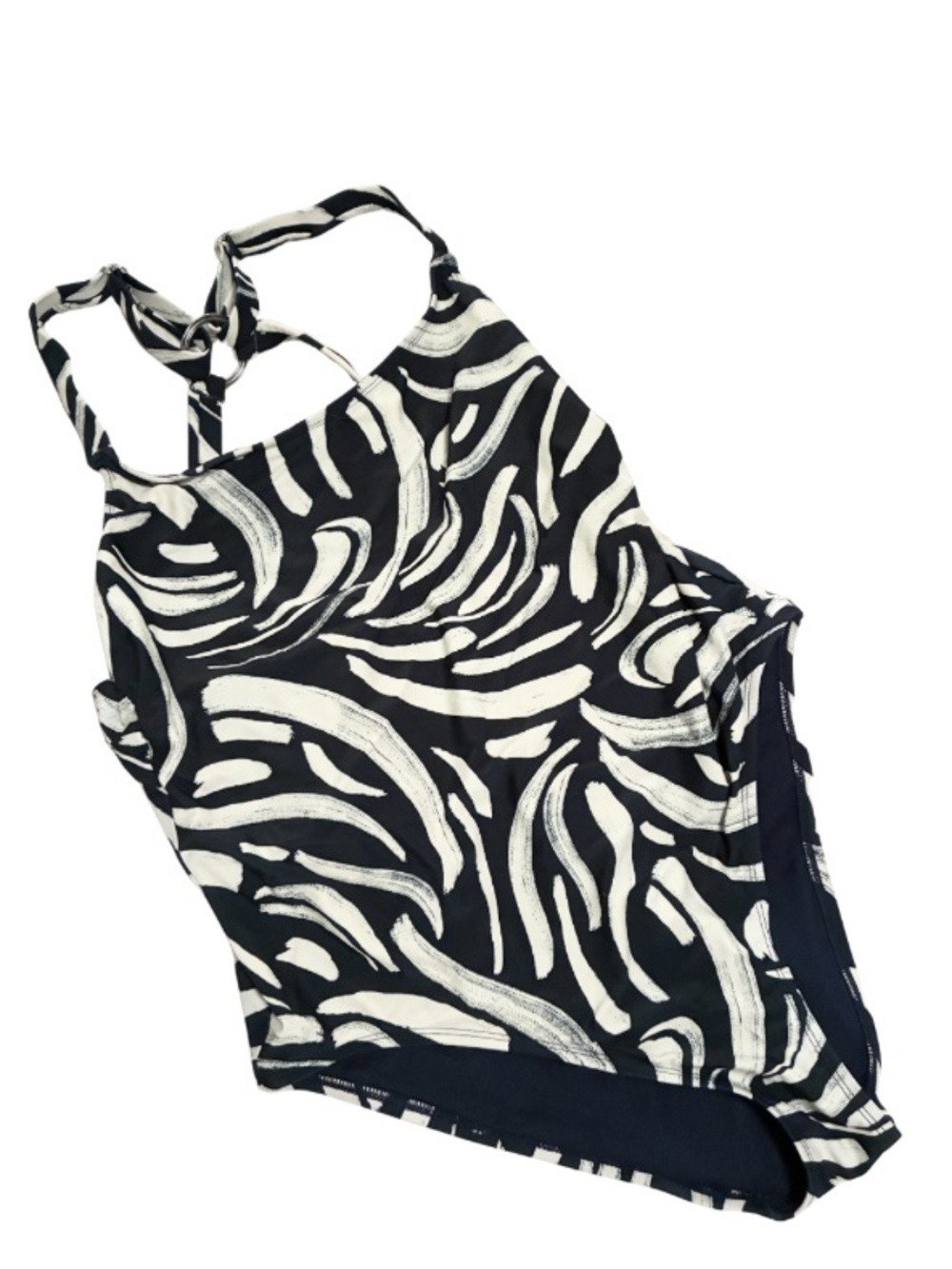 Hurley Blue White Abstract Print One Piece Swimsuit XL